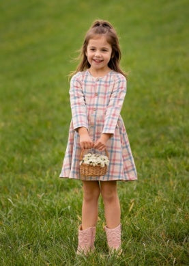 Mabel and Honey Girls Infants Toddlers Kids Juniors Phoebe Dress Plaid Back To School 100% Cotton The Plaid Giraffe Children's Boutique