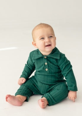 Boys Ribbed Knit Owen Romper