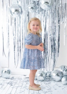 Girls S/S Starry Blue Sequin Dress