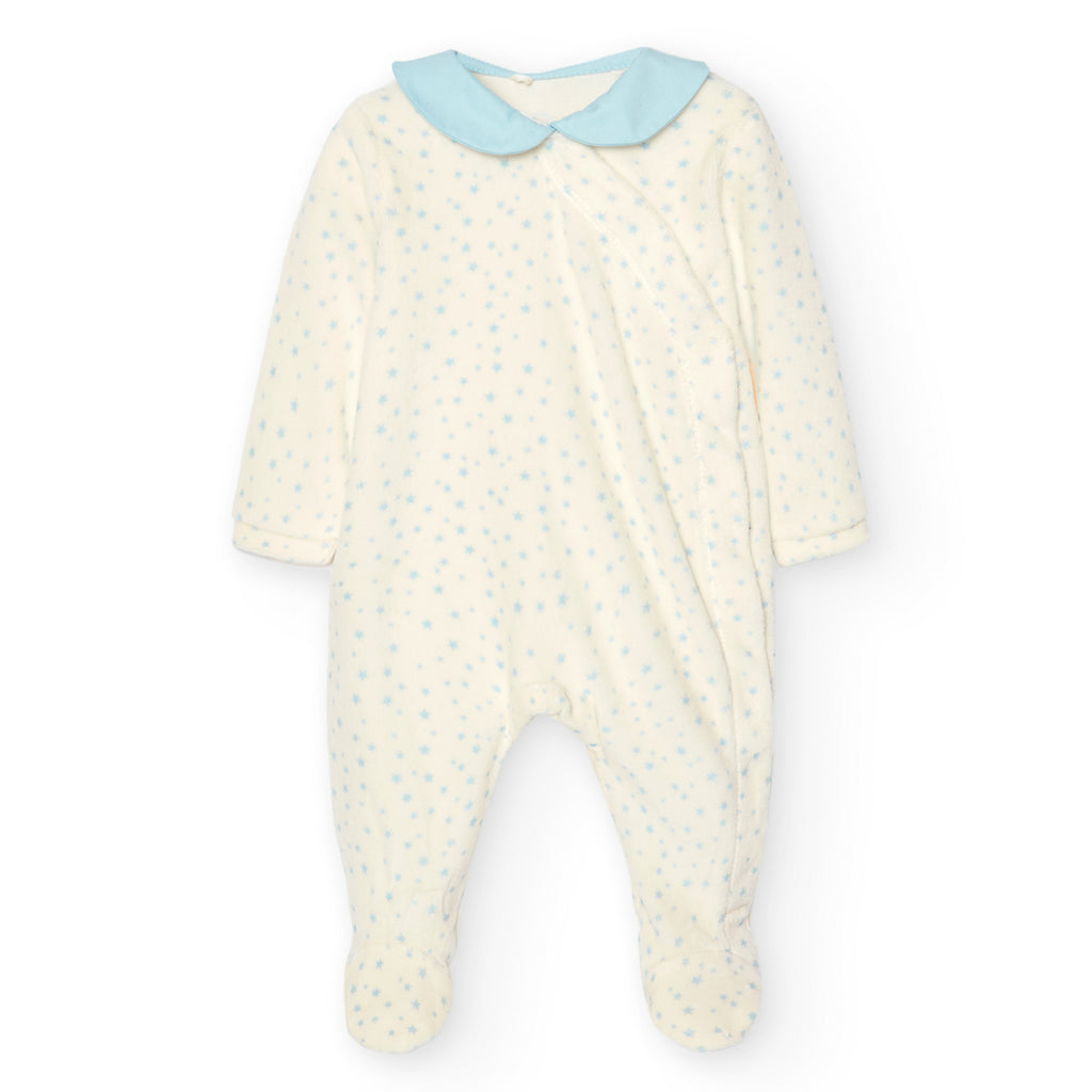 Boboli Boys Infants Footie Velour Stars Sleeper Sleepwear Nightwear The Plaid Giraffe Childrens Boutique
