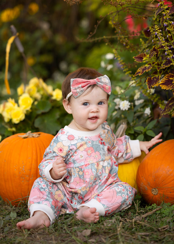 Girls L/S Eliza Floral Romper