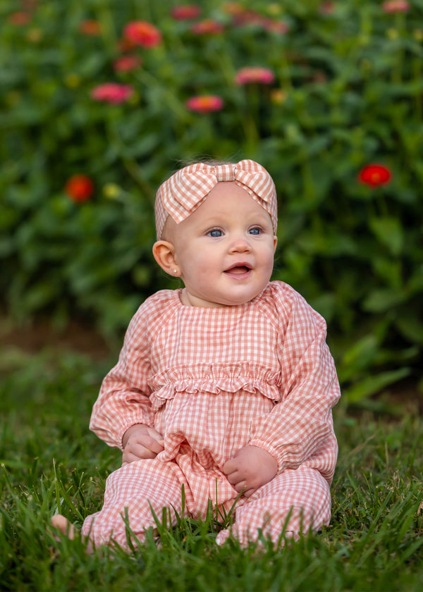 Girls Rosie Posie Checked Romper