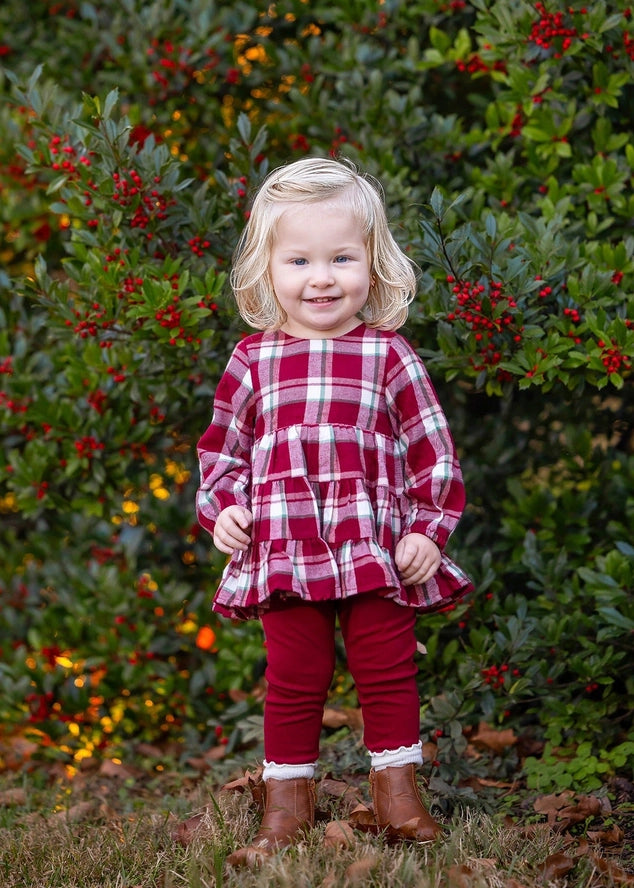 Mabel and Honey Girls Infants Toddlers Kids Juniors Top Leggings Plaid 100% Cotton The Plaid Giraffe Children's Boutique