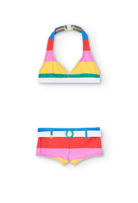 Boboli Girls Juniors Two Piece Swimsuit Stripes Halter Style The Plaid Giraffe Childrens Boutique