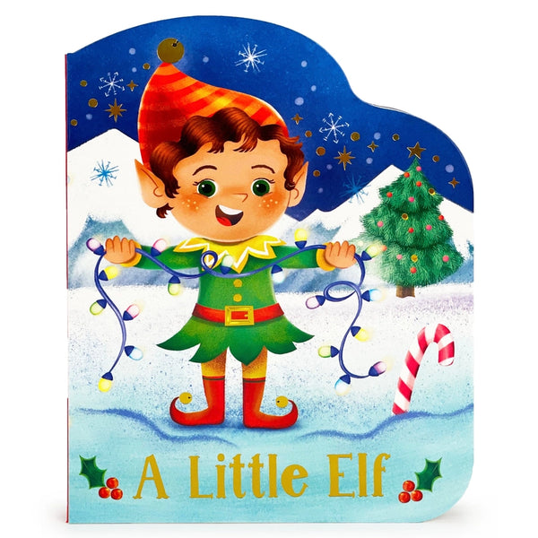 Cottage Door Press Boys Girls Unisex Infants Toddlers Kids Juniors  Board Book A Little Elf Christmas Holiday The Plaid Giraffe Childrens Boutique