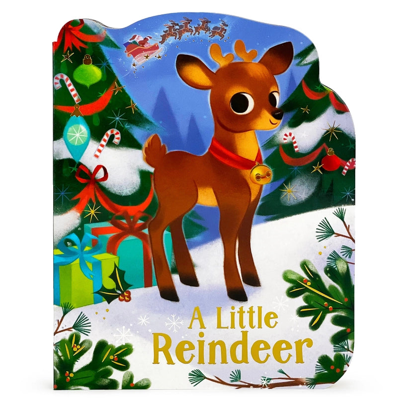 Cottage Door Press Boys Girls Unisex Infants Toddlers Kids Juniors  Board Book A Little Reindeer Christmas Holiday Santa Presents The Plaid Giraffe Childrens Boutique