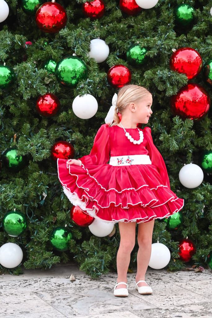Girls Aletta L/S Dress, Red / 6 / KGD Girls Aletta L/S Dress, Red / 6 / KGD