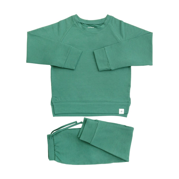 2 Piece Boys Alpine Green Crew Neck Jogger Set