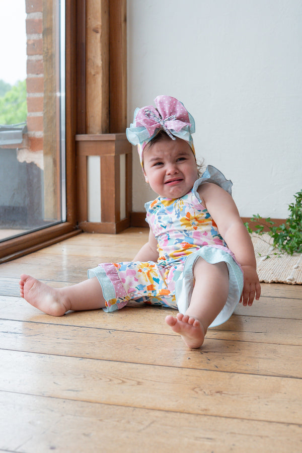 Girls Floral & Polka Dot Romper