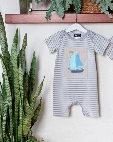 Boys S/S Sailboat Romper
