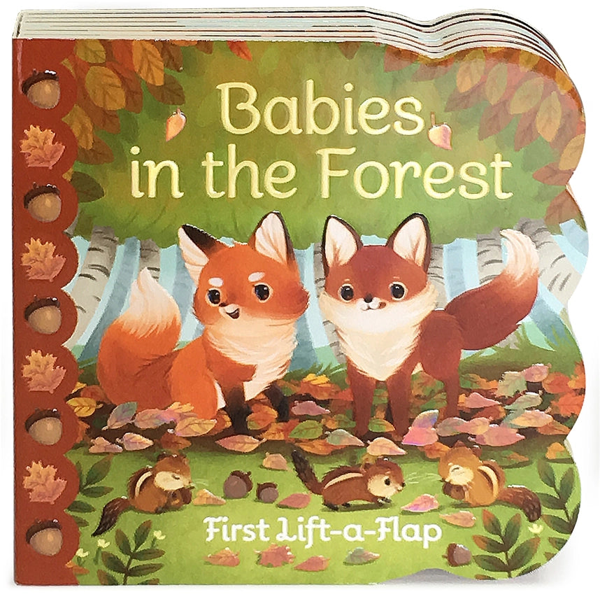 Cottage Door Press Boys Girls Infants Toddlers Books Board Babies in the Forest Lift-A-Flap Interactive Learning Forest Animals The Plaid Giraffe Childrens Boutique