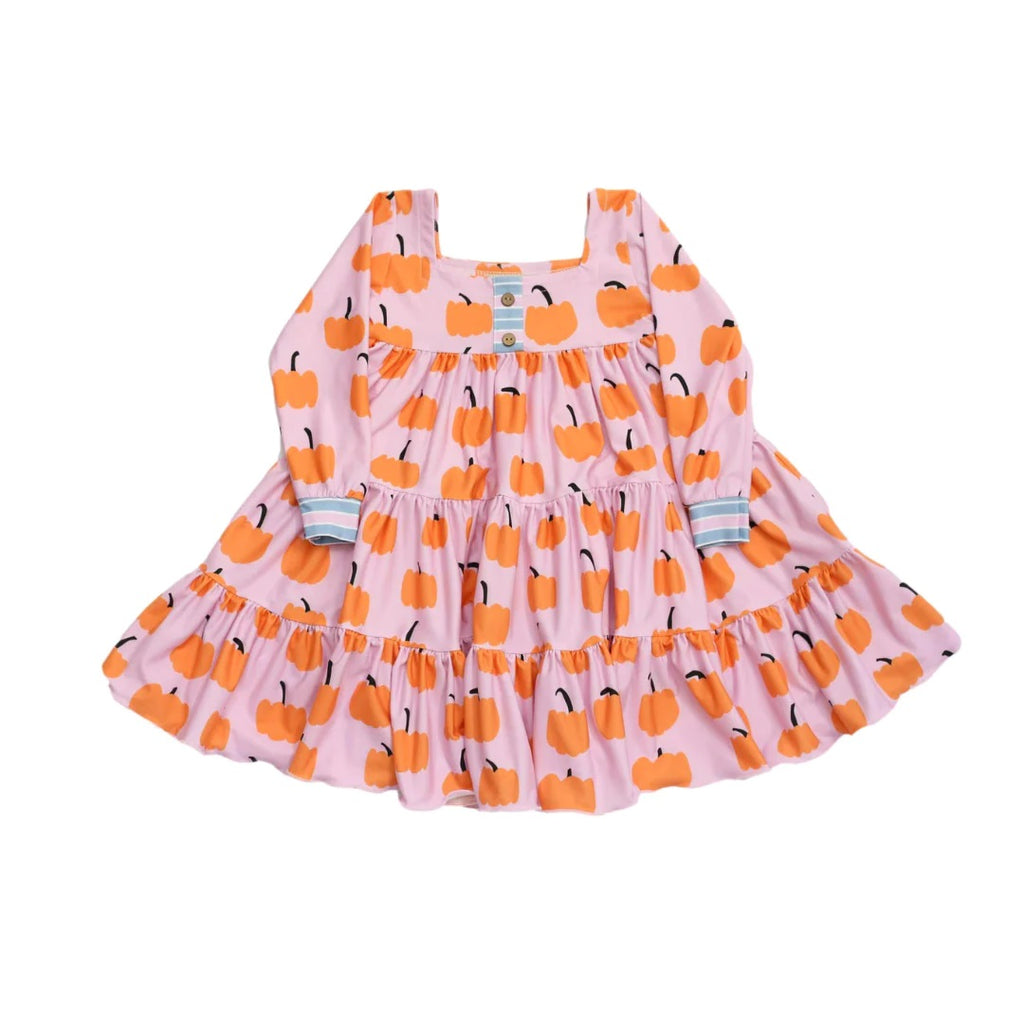 Girls Twirler Dress Pumpkin Obsessed, Pink/Orange / 3T / TGD