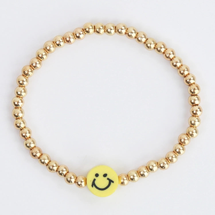 Sparkle Sisters Girls Infants Toddlers Kids Bracelet Jewelry Gold Beads Smiley Happy Face The Plaid Giraffe Childrens Boutique