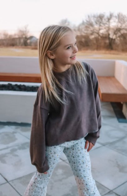 Girls L/S Fleece Athletic Crop Top