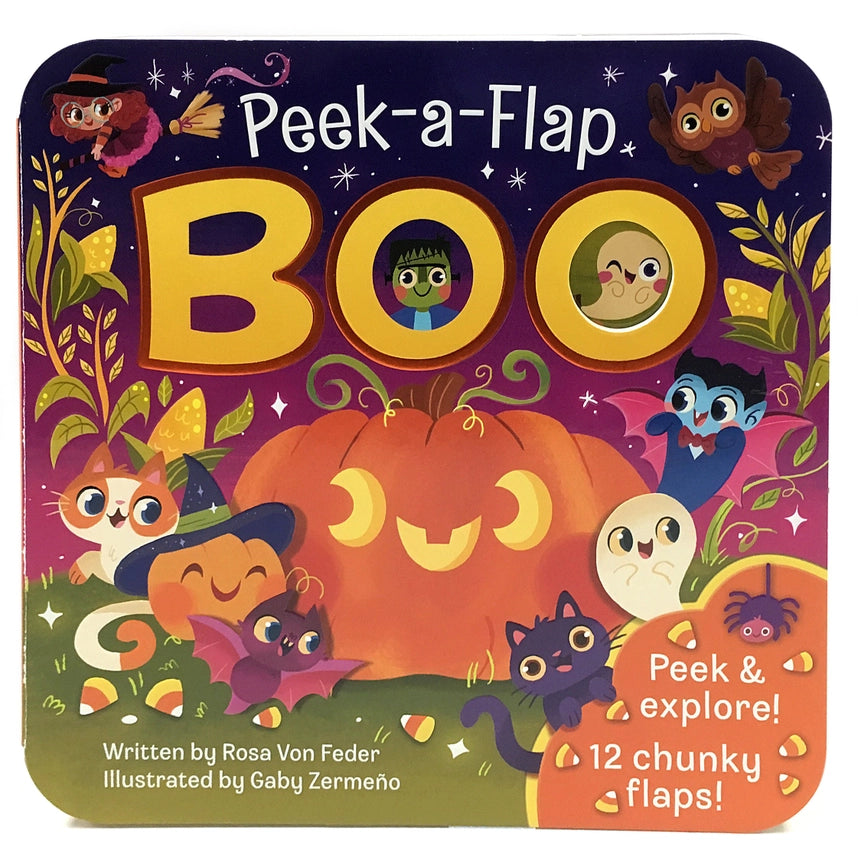 Cottage Door Press Board Book Boo Halloween Lift-A-Flap Ghosts Pumpkins Witches Monsters The Plaid Giraffe Childrens Boutique 