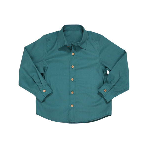 Boys Teal L/S Holiday Shirt