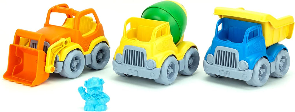 Green Toys Toys Pretend Toddlers Kids Construction Dump Truck Cement Mixer Front Loader The Plaid Giraffe Childrens Boutique