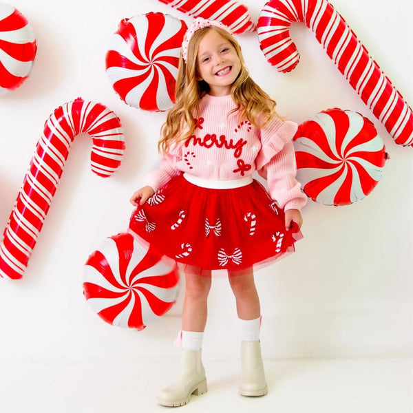 Sweet Wink Girls Boys Infants Toddlers Kids Juniors Tutu Candy Canes Christmas Holidays Sequins Bows Tulle The Plaid Giraffe Children's Boutique