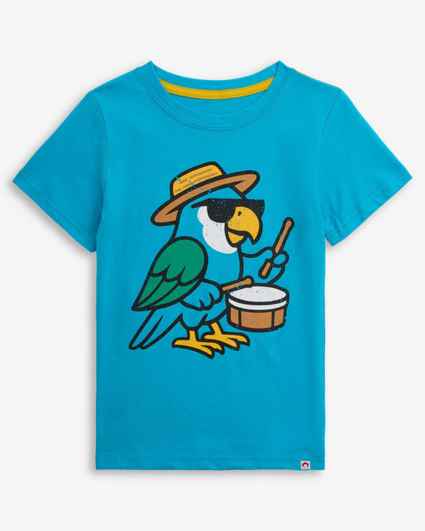Appaman Girls Boys Infants Toddlers Kids Juniors T-Shirt Parrot Drums Music 100% Cotton The Plaid Giraffe Children's Boutique
