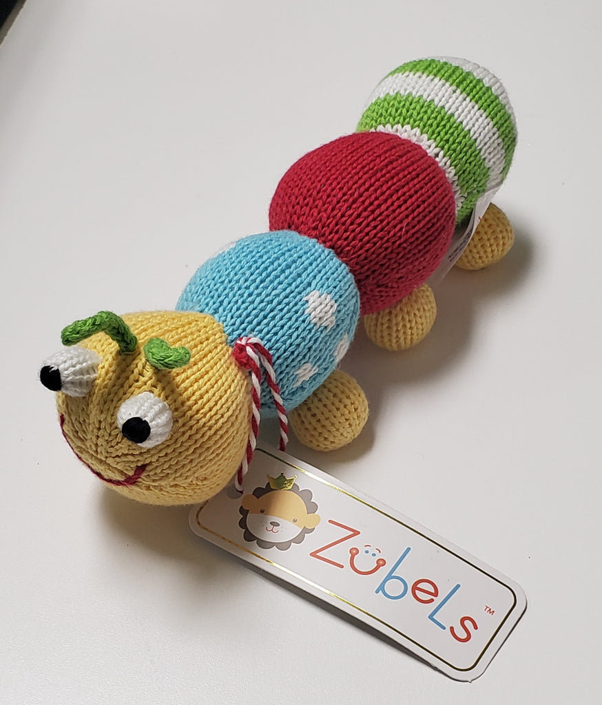 Zubles Knit rattle infant The Plaid Giraffe Childrens Boutique