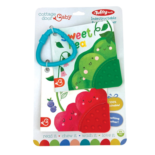 Cottage Door Press Girls Boys Infants Toddlers Kids Cherry Cute Sweet Pea Teething Book Tuffy Book The Plaid Giraffe Children's Boutique