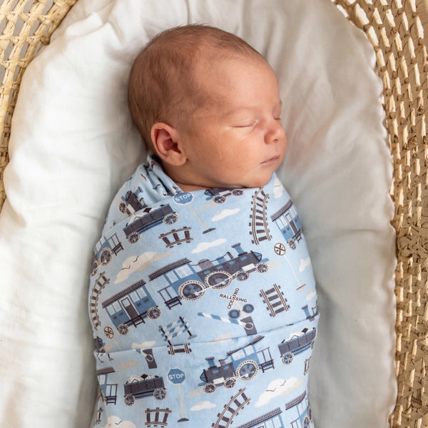 Sweet Bamboo Girls Boys Infants Toddlers Kids Juniors Footie Sleeper Sleepwear Nightwear Two-way Zipper Swaddle Choo Choo Trains The Plaid Giraffe Children's Boutique