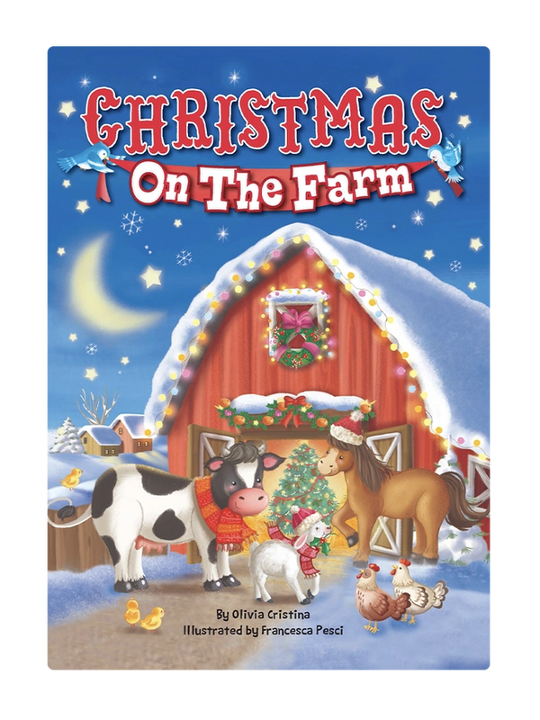 Little Hippo Books Girls Boys Infants Toddlers Kids Christmas On The Farm Board Book Christmas Holiday Farm Animals Cows Horses Sheep Chicken The Plaid Giraffe Childrens Boutique