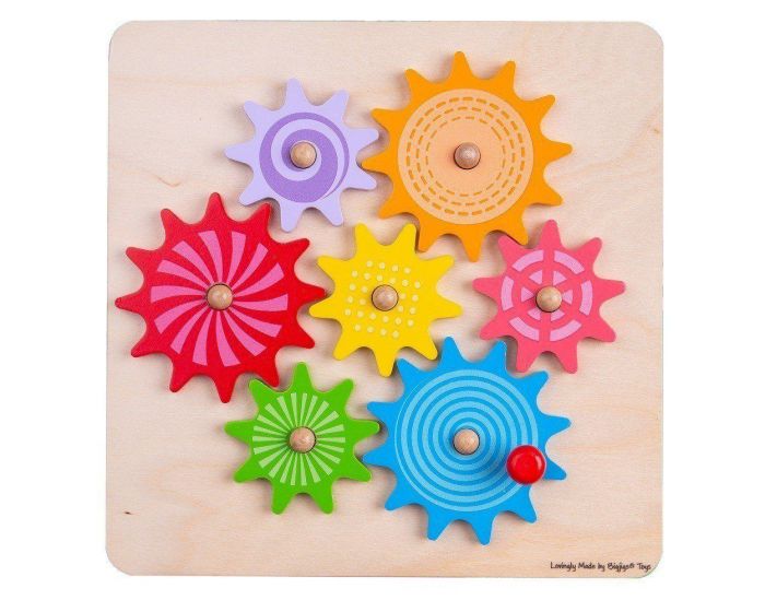 Bigjigs Toys Girls Boys Infants Toddlers Kids Juniors Cog Puzzle Interactive Wooden Toys The Plaid Giraffe Children's Boutique