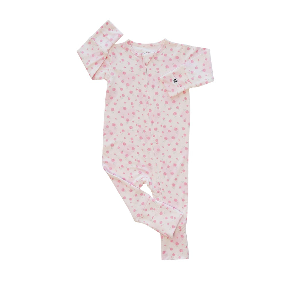 Sweet Bamboo Girls Boys Infants Toddlers Kids Juniors Convertible Footie Romper Roses Flowers Hearts Two-way Zipper The Plaid Giraffe Children's Boutique