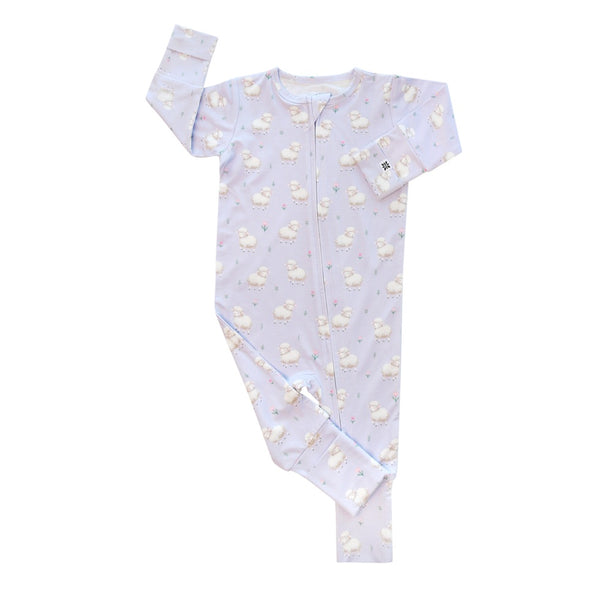 Sweet Bamboo Girls Boys Infants Toddlers Kids Juniors Convertible Footie Romper Sleeper Sleepwear Nightwear Sheep Lambs Two-way Zipper The Plaid Giraffe Children's Boutique