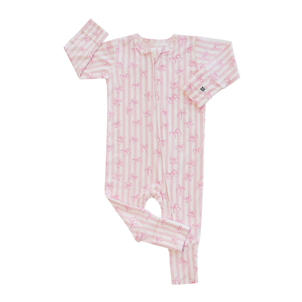 Sweet Bamboo Girls Boys Infants Toddlers Kids Juniors Convertible Footie Romper Sleeper Sleepwear Nightwear Bows Stripes Ruffles Two-way Zipper The Plaid Giraffe Children's Boutique