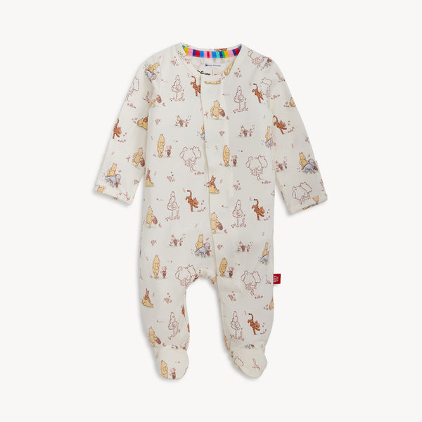 Magnetic Me Girls Boys Unisex Infants Toddlers Footie Sleeper Sleepwear Nightwear Disney Winnie the Pooh Bear Piglet Tigger Magnetic Closures The Plaid Giraffe Children's Boutique