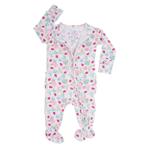 Girls Ruffle Ladybug Footie