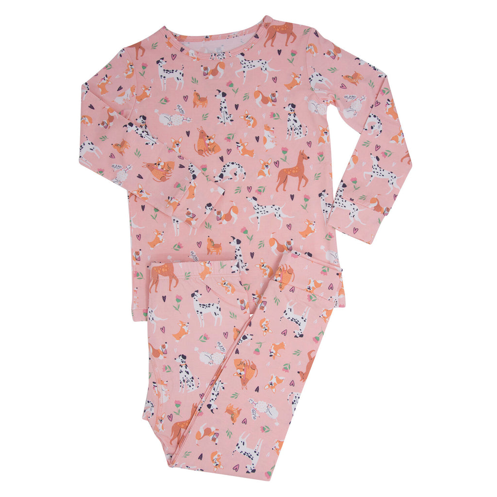 2 Piece Girls Puppy Love Pajamas