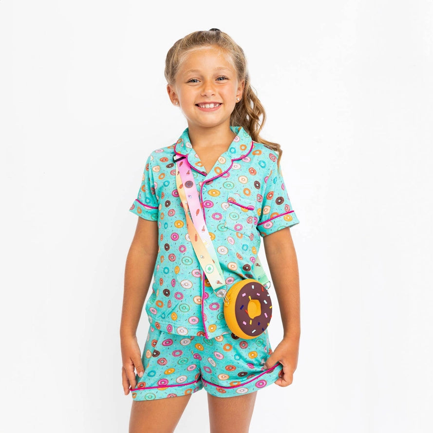 Preppy Goose Limeapple Girls Boys Short Pajamas Nightwear Sleepwear Donuts Food The Plaid Giraffe Childrens Boutique