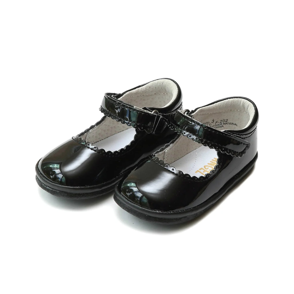 L'Amour Girls Infants Toddlers Mary Jane Shoes Black Patent Gold Metallic The Plaid Giraffe Children's Boutique
