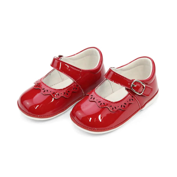 L'Amour Shoes Angel Girls Boys Infants Toddlers Kids Juniors Patent Leather Red Mary Jane Special Occasions Holidays Christmas Celebrations The Plaid Giraffe Children's Boutique