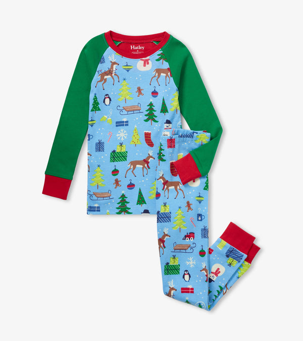 Hatley Boys Girls Toddlers Kids Juniors Pajamas Sleepwear Nightwear Christmas Holidays 100% Organic Cotton The Plaid Giraffe Childrens Boutique