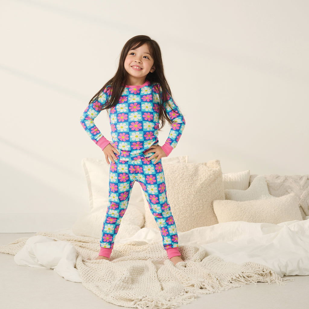 Piece Girls Daisy Pajamas – The Plaid Giraffe - Main Image