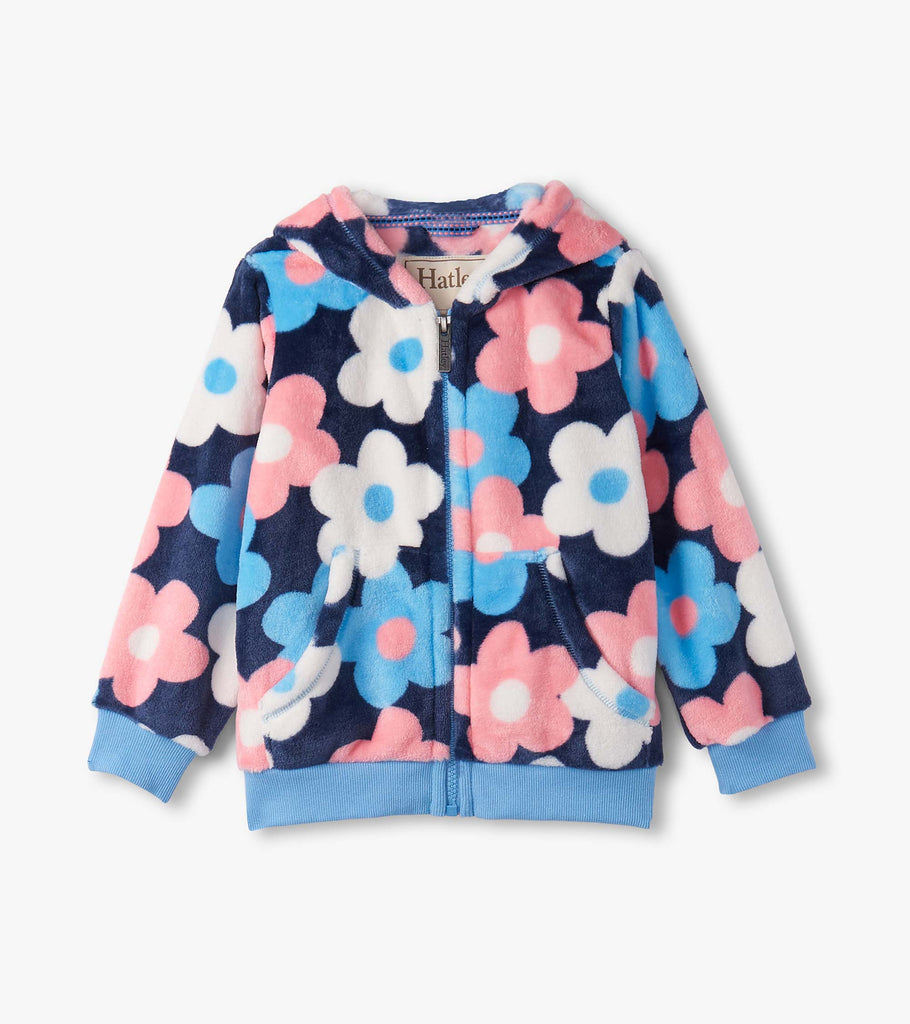 Hatley Girls Boys Toddlers Kids Juniors Fleece Zip Up Hoodie Jacket Flowers Floral The Plaid Giraffe Children's Boutique
