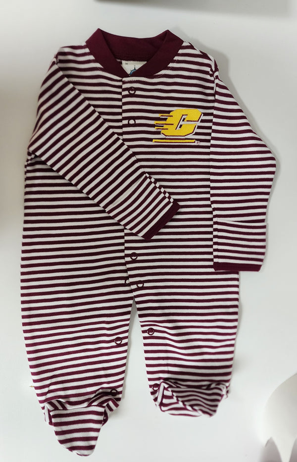 Creative Knitwear Boys Girls Unisex Footie Sleeper Sleepwear Nightwear Central Michigan University Chippewas 100% Cotton The Plaid Giraffe Childrens Boutique