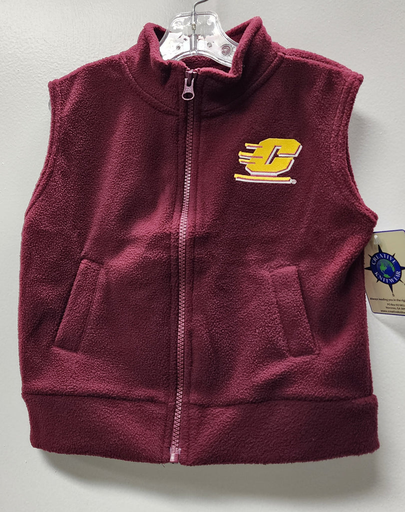 Creative Knitwear Boys Girls Unisex Fleece Vest Central Michigan University Chippewas The Plaid Giraffe Childrens Boutique