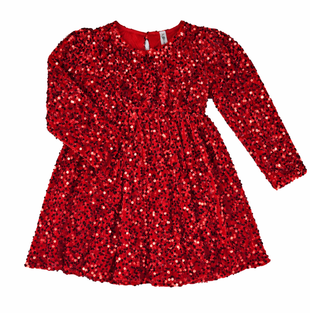 ML Kids Girls Infants Toddlers Kids Juniors Sequin Christmas Dress Holidays Celebrations Special Occasions The Plaid Giraffe Children's Boutique