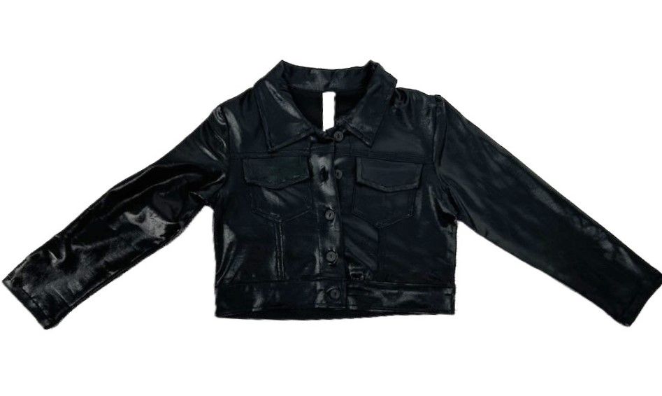 ML Kids Girls Toddlers Kids Juniors Metallic Black Jacket  The Plaid Giraffe Children's Boutique