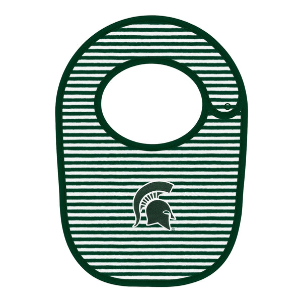 Creative Knitwear Boys Girls Infants Toddlers Kids Juniors Bib Eating Accessories Stripes Michigan State 100% Cotton The Plaid Giraffe Children's Boutique