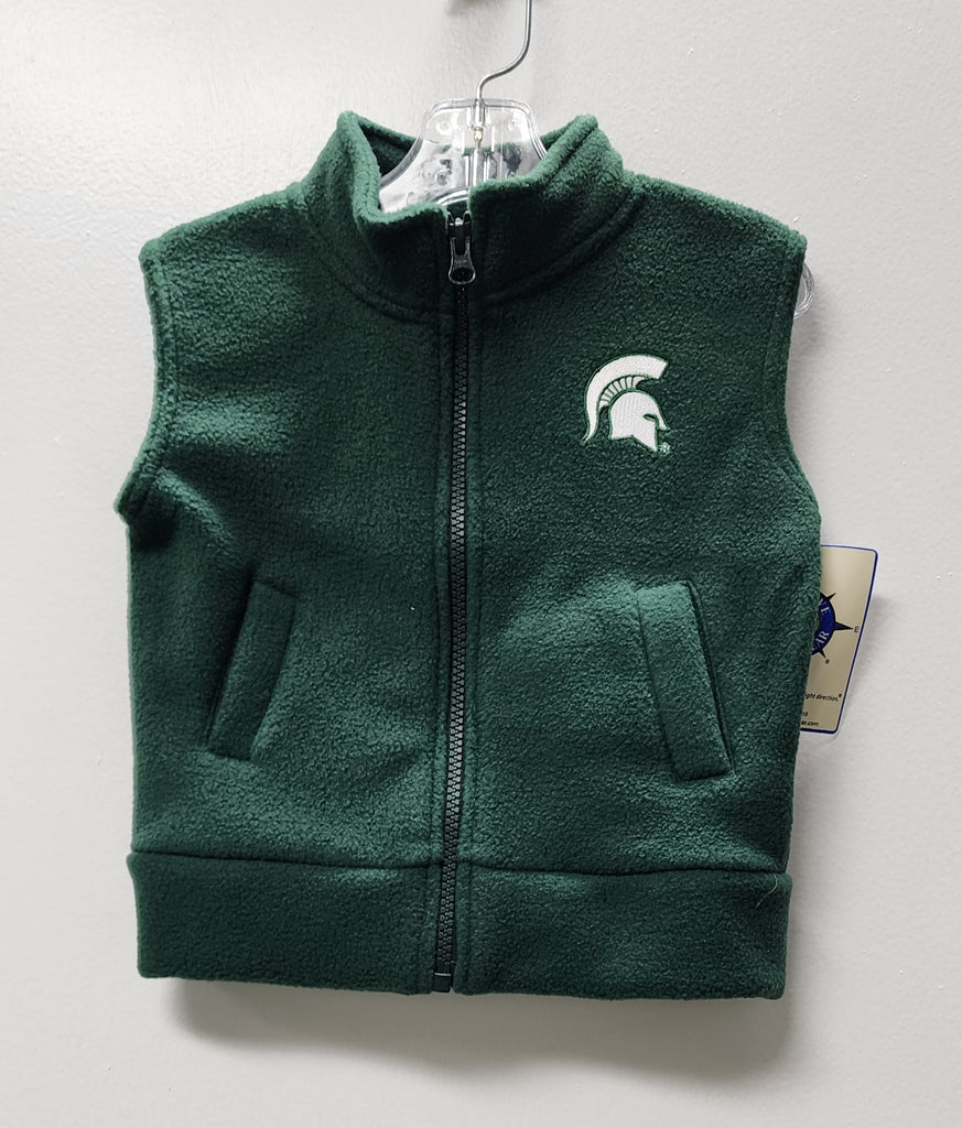 Creative Knitwear Boys Girls Unisex Fleece Vest Michigan State Spartans The Plaid Giraffe Childrens Boutique