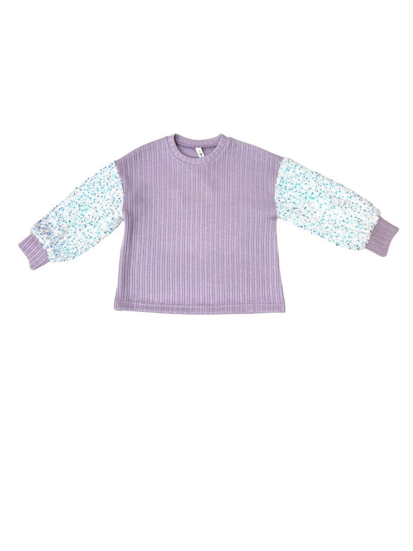 Girls Sequin Sleeve Sweater