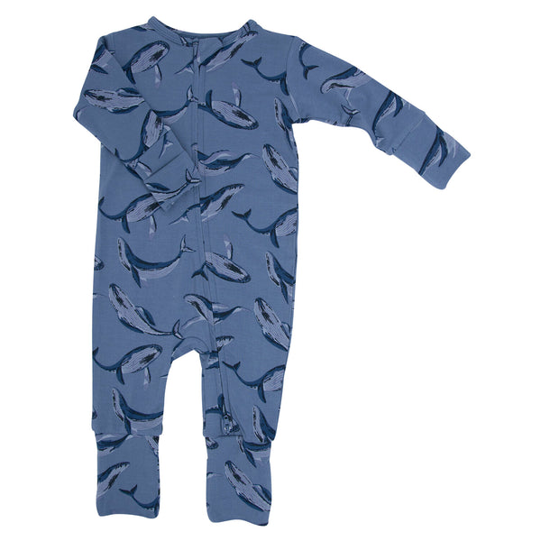 Sweet Bamboo Girls Boys Infants Toddlers Kids Juniors Footie Sleeper Sleepwear Nightwear Whales Two-way Zipper Bamboo The Plaid Giraffe Childrens Boutique