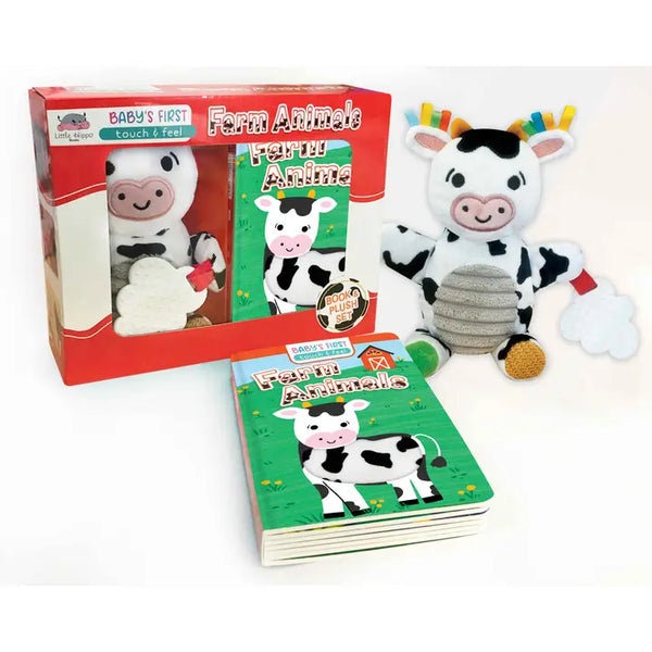 Farm Animals Board Book & Plush Cow Teether