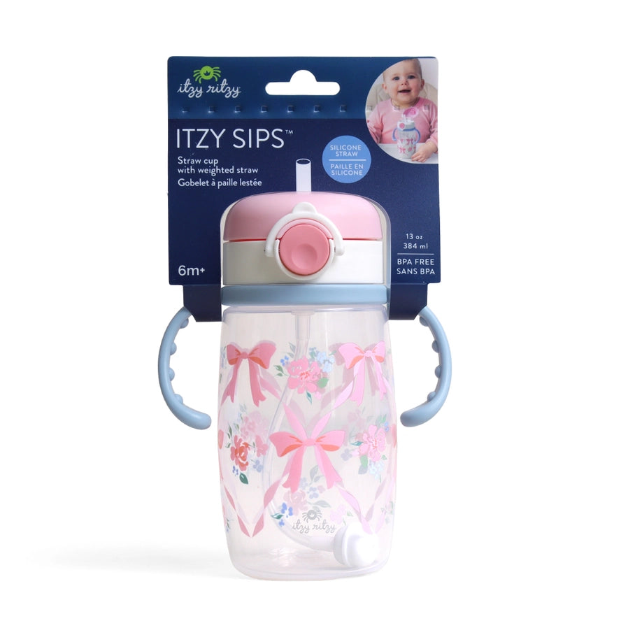 Itzy Ritzy Girls Boys Unisex Infants Toddlers Sippy Cup Ribbons Bows Flowers BPA Free The Plaid Giraffe Children's Boutique